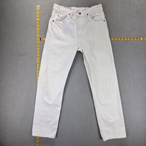 VTG Levis 505 Jeans Mens White Made In USA Fits 27x29